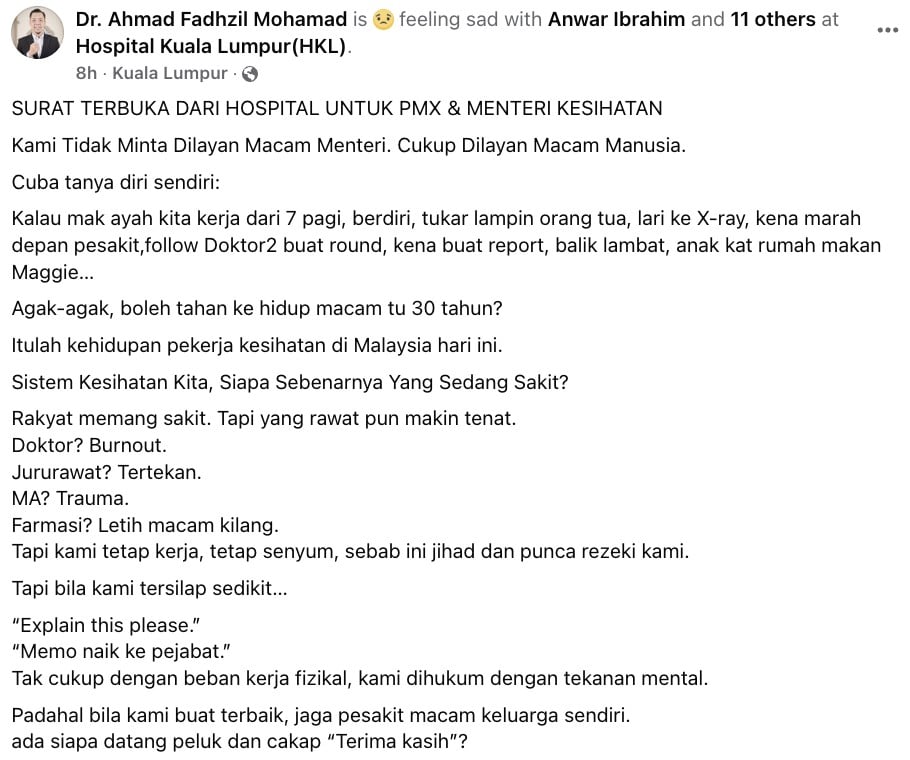 surat terbuka buat Menteri 